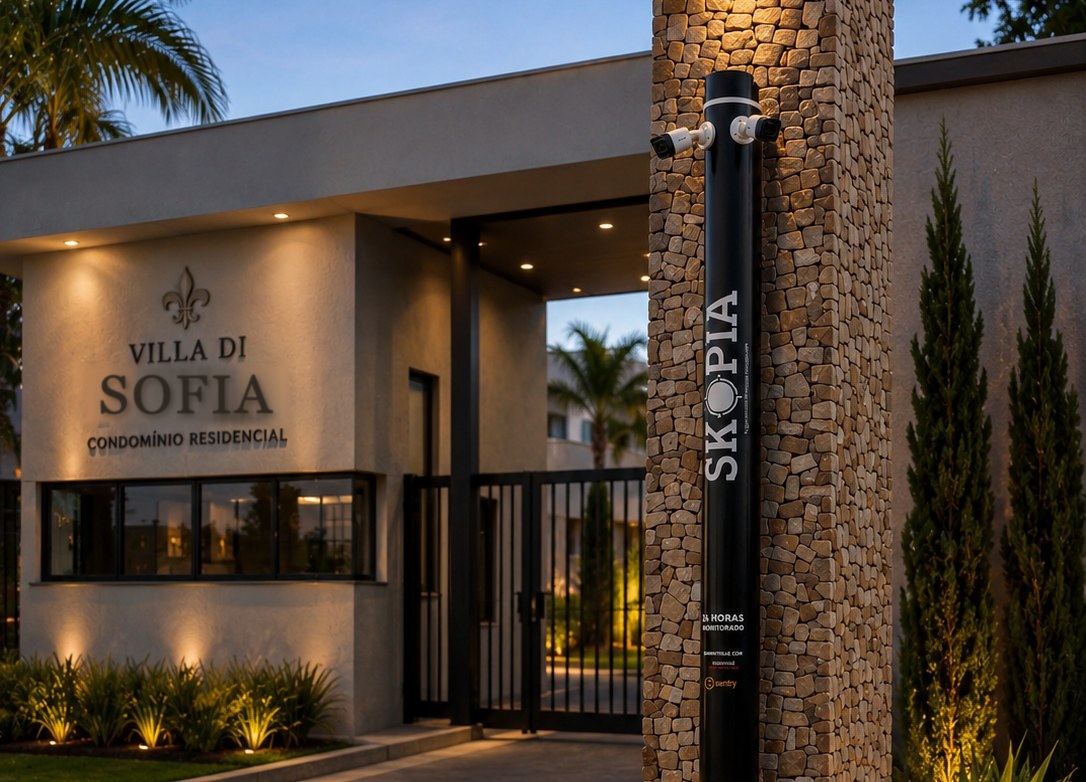 Totem SKOPIA em via de acesso